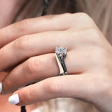 Tension Setting Black Diamond Accent Moissanite Bridal Set