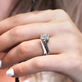 Tension Setting Black Diamond Accent Bridal Set