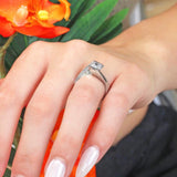 Tension Setting Moissanite Bridal Set