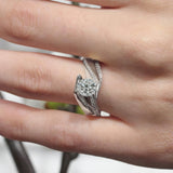 Tension Setting Moissanite Bridal Set