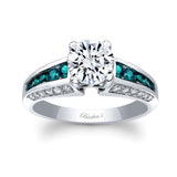 Blue Diamond Accent Channel Set Ring