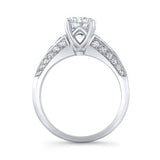 Moissanite Channel Set Ring With Blue Diamonds