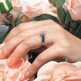 Moissanite Channel Set Ring With Black Diamonds