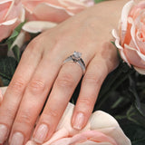 Moissanite Channel Set Ring With Black Diamonds