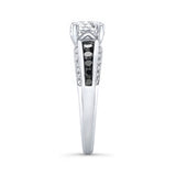 Moissanite Channel Set Ring With Black Diamonds