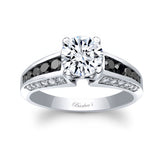 Moissanite Channel Set Ring With Black Diamonds
