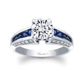 Blue Sapphire Accent Channel Set Ring