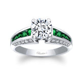 Moissanite Channel Set Ring With Emeralds