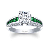 Moissanite Channel Set Ring With Emeralds