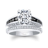 2 Carat Moissanite Channel Set Wedding Ring Set With Black Diamonds