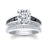 2 Carat Moissanite Channel Set Wedding Ring Set With Black Diamonds