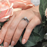 Moissanite Channel Set Wedding Ring Set With Black Diamonds