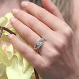 3 Row Moissanite Ring