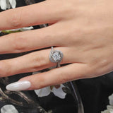 Floating Halo Moissanite Engagement Ring