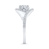 Floating Halo Moissanite Engagement Ring