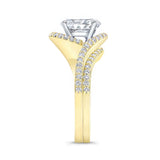 2 Carat Oval Moissanite Wedding Ring Set
