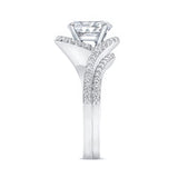 2 Carat Oval Moissanite Wedding Ring Set