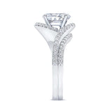 2 Carat Oval Moissanite Wedding Ring Set