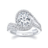 2 Carat Oval Moissanite Wedding Ring Set