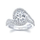 2 Carat Oval Moissanite Wedding Ring Set