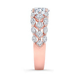 Three Row Diamond Moissanite Ring
