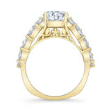 Three Row Diamond Moissanite Ring