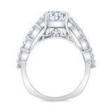 Three Row Diamond Moissanite Ring