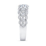 Three Row Diamond Moissanite Ring