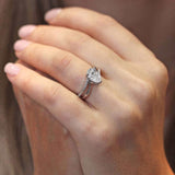 Split Shank Pear Lab Grown Diamond Ring