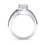 Split Shank Pear Black Diamond Accent Moissanite Bridal Set