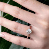 Round Halo Moissanite Ring