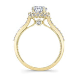 Round Halo Moissanite Ring