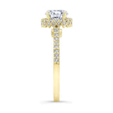 Round Halo Moissanite Ring