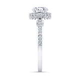 Round Halo Moissanite Ring