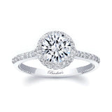 Round Halo Moissanite Ring
