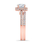 Round Halo Moissanite Wedding Set