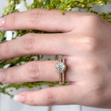 Round Halo Moissanite Wedding Set