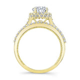 Round Halo Moissanite Wedding Set