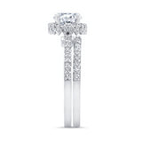 Round Halo Moissanite Wedding Set