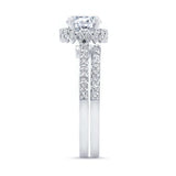 Round Halo Diamond Wedding Set