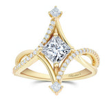 Unusual Princess Cut Engagement Ring