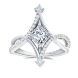Unusual Princess Cut Engagement Ring