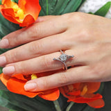 Unusual Round Moissanite Diamond Ring