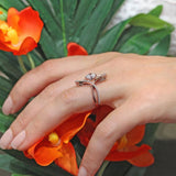 Unusual Round Moissanite Diamond Ring