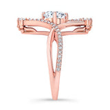 Unusual Round Moissanite Diamond Ring