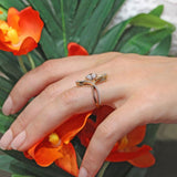 Unusual Round Moissanite Diamond Ring