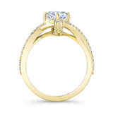Unusual Round Moissanite Diamond Ring