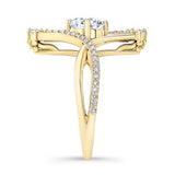 Unusual Round Moissanite Diamond Ring