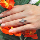 Unusual Round Moissanite Diamond Ring