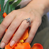 Unusual Round Moissanite Diamond Ring